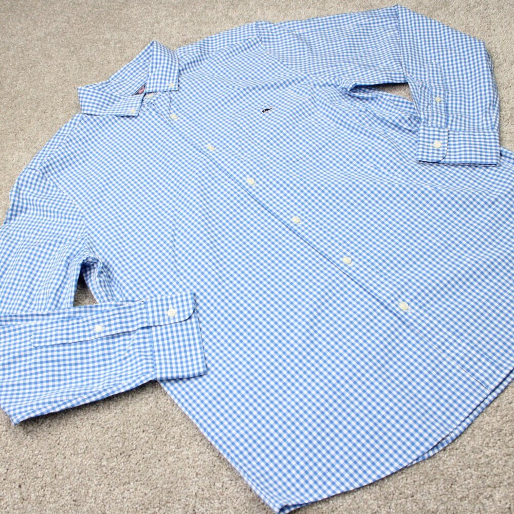 Vineyard Vines Shirt Men Large Blue Classic Fit Tucker Cotton Stretch L/S Button - Picture 7 of 14